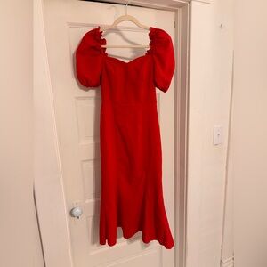 Trendyol Bold Red Puff Sleeve Dress